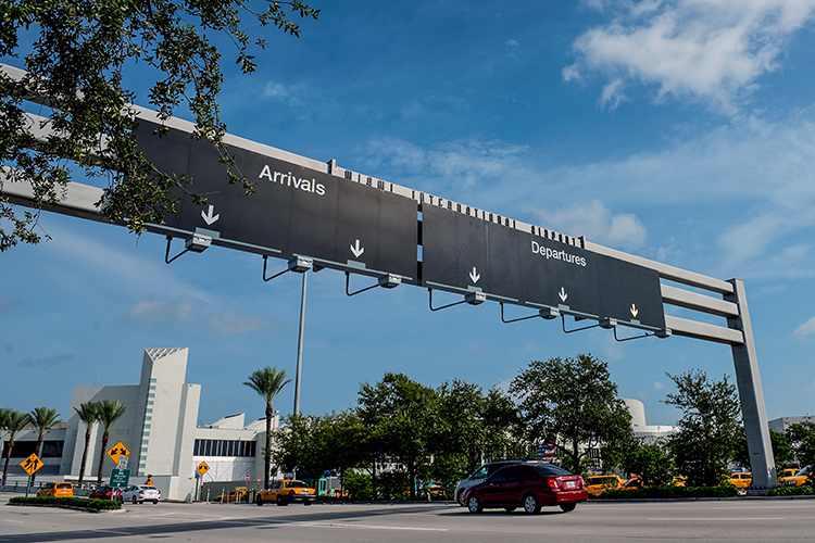 Departures at MIA Miami International Airport