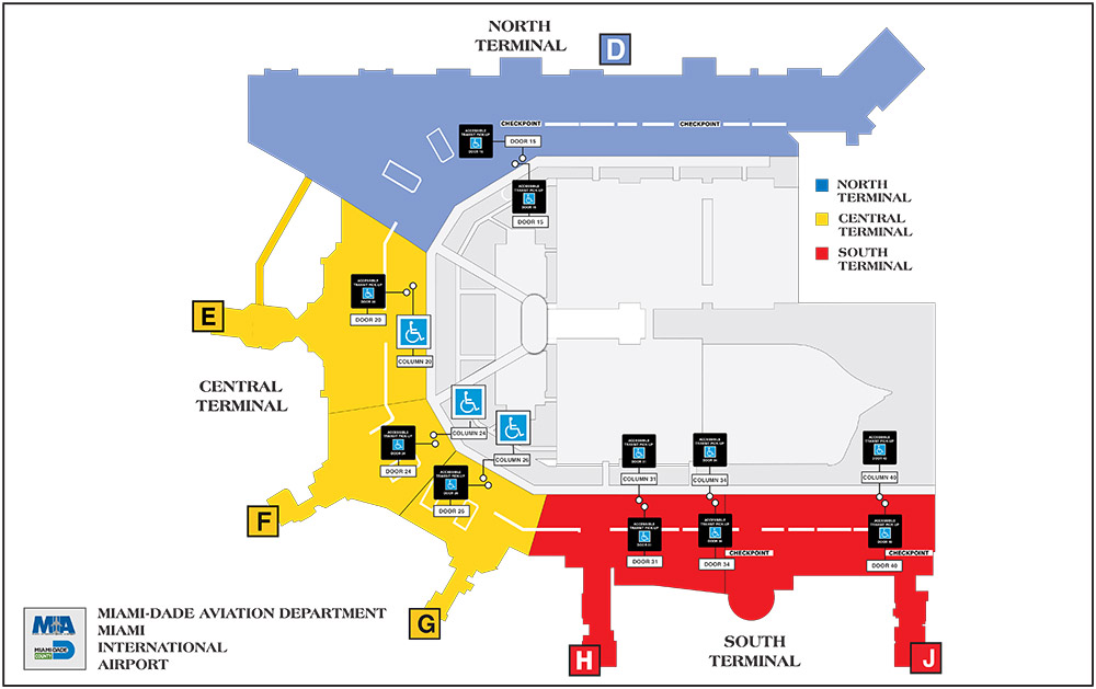 Map Of Miami Airport Sts Pickup & Dropoff - Miami International Airport